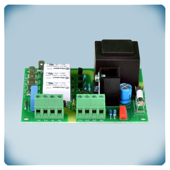 PCB with terminal block and components