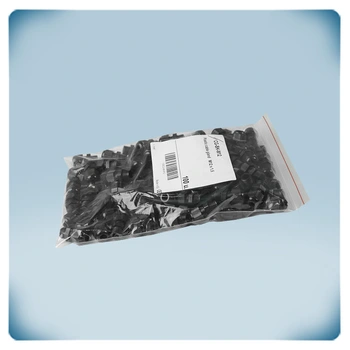 Plastic bag with black components