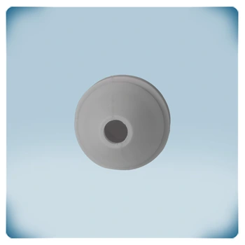 cone-shaped light grey piece of plastic