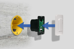 Sensor inbouw in hollewand inbouwdoos